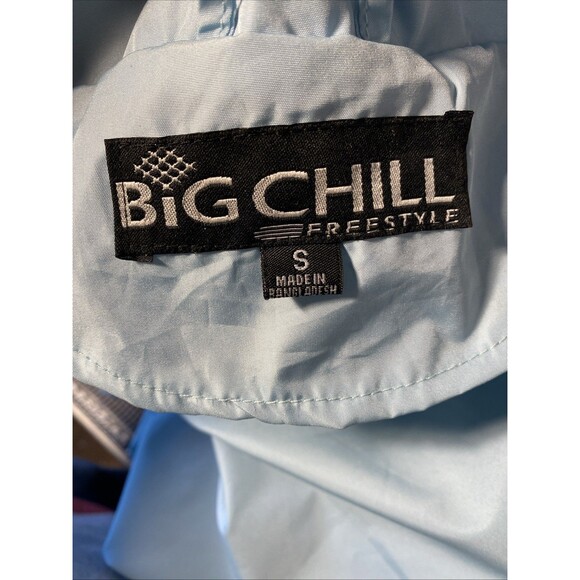 Windbreaker Jacket Big Chill Freestyle Hooded Front Pockets SM Light‎ Blue - Picture 7 of 8